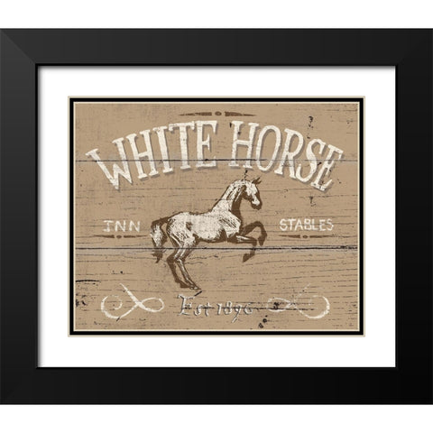 Horse Signs II Neutral Black Modern Wood Framed Art Print with Double Matting by Wellington Studio