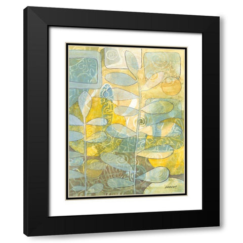 Rising Green I Black Modern Wood Framed Art Print with Double Matting by Lovell, Kathrine