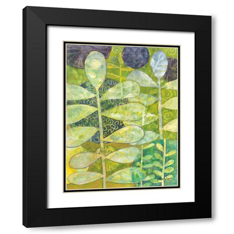 Rising Green III Black Modern Wood Framed Art Print with Double Matting by Lovell, Kathrine