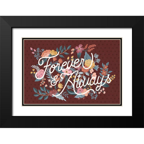 Love Letters II Forever Black Modern Wood Framed Art Print with Double Matting by Marshall, Laura