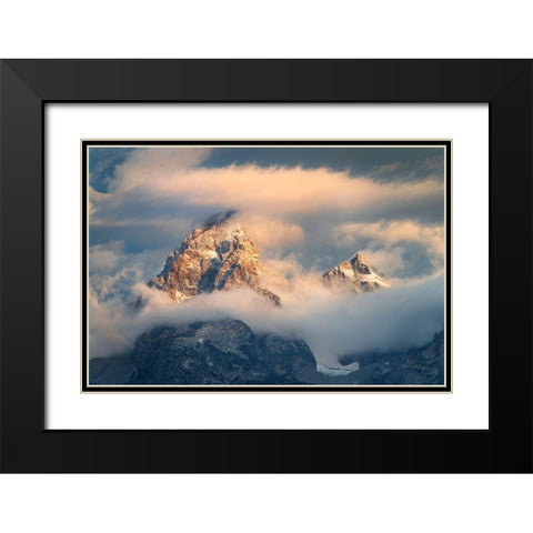 Grand Teton Clouds Color Black Modern Wood Framed Art Print with Double Matting by Majchrowicz, Alan