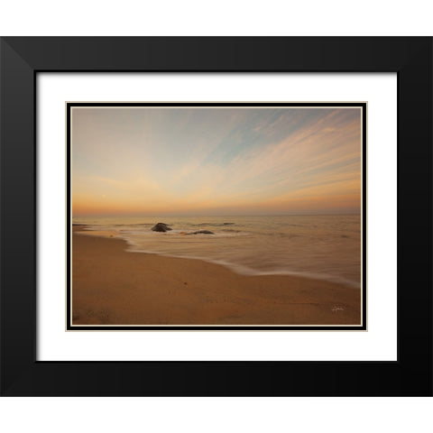 Tranquil Sands Color Black Modern Wood Framed Art Print with Double Matting by Aledanda