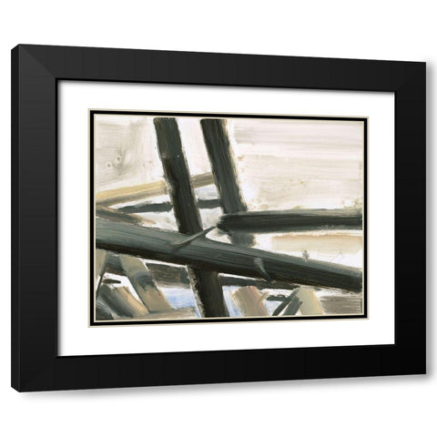 Neutral Abstract Black Modern Wood Framed Art Print with Double Matting by Wiens, James