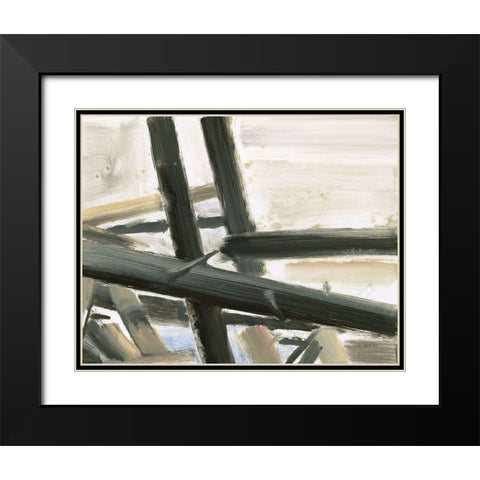 Neutral Abstract Black Modern Wood Framed Art Print with Double Matting by Wiens, James