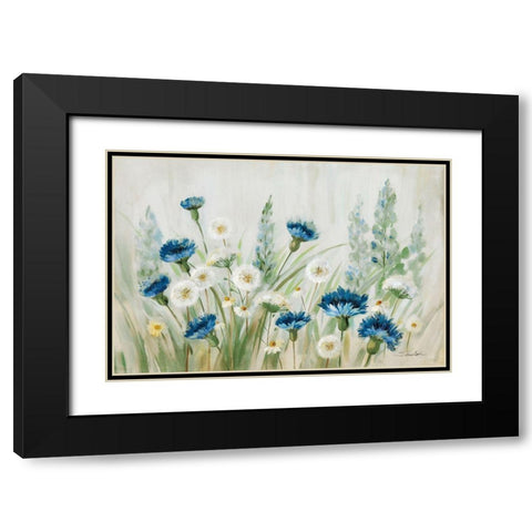 Fleurs des Champs Black Modern Wood Framed Art Print with Double Matting by Vassileva, Silvia