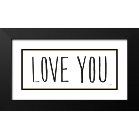 Valentines III Love You Black Modern Wood Framed Art Print with Double Matting by York, Leah