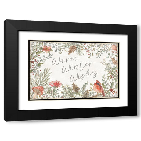 Woodland Christmas I Black Modern Wood Framed Art Print with Double Matting by Vassileva, Silvia