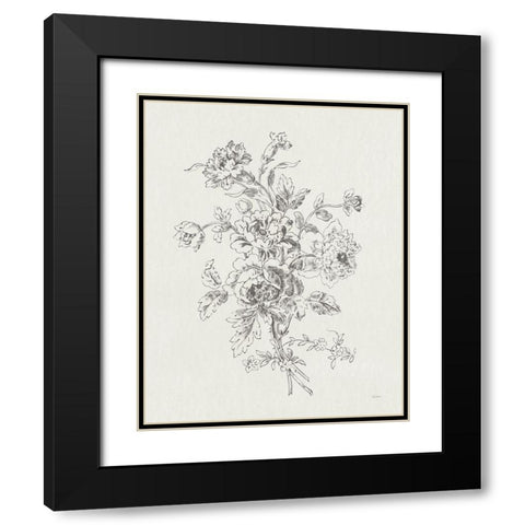 Toile Roses VIII Black Modern Wood Framed Art Print with Double Matting by Schlabach, Sue