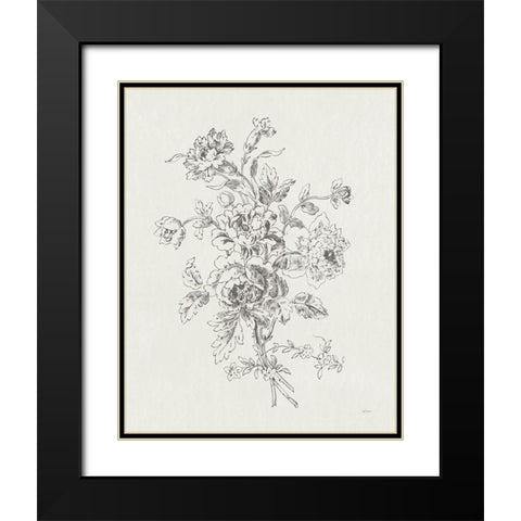 Toile Roses VIII Black Modern Wood Framed Art Print with Double Matting by Schlabach, Sue