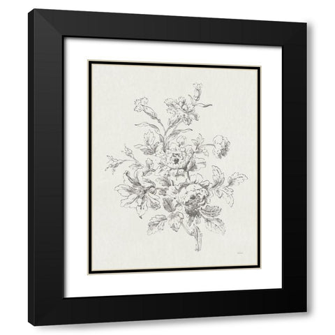 Toile Roses IX Neutral Black Modern Wood Framed Art Print with Double Matting by Schlabach, Sue