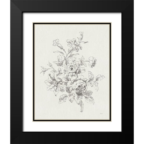 Toile Roses IX Neutral Black Modern Wood Framed Art Print with Double Matting by Schlabach, Sue