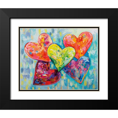 Family Love Black Modern Wood Framed Art Print with Double Matting by Vertentes, Jeanette