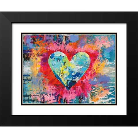 Passionate Love Black Modern Wood Framed Art Print with Double Matting by Vertentes, Jeanette