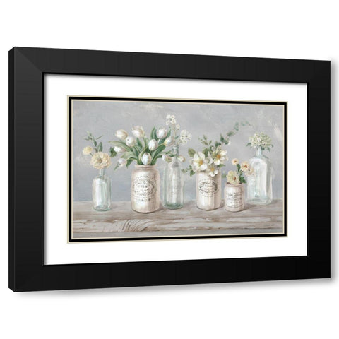 Marmalade Flowers I Neutral Black Modern Wood Framed Art Print with Double Matting by Nai, Danhui