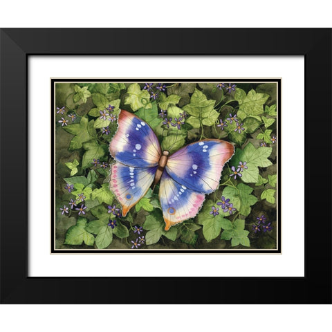 Garden Butterfly Black Modern Wood Framed Art Print with Double Matting by McKenna, Kathleen Parr