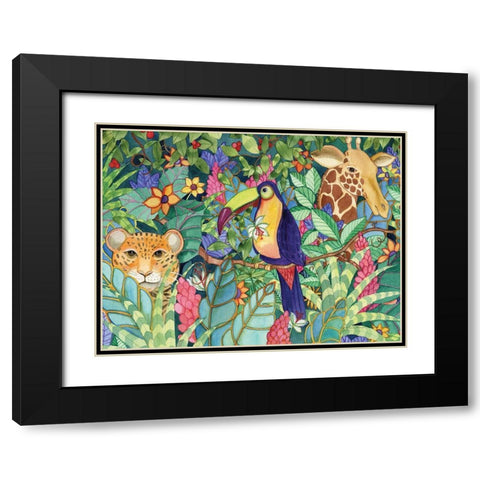Jungle Black Modern Wood Framed Art Print with Double Matting by McKenna, Kathleen Parr