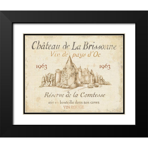 French Wine Label I Cream Black Modern Wood Framed Art Print with Double Matting by Brissonnet, Daphne