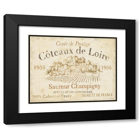 French Wine Label II Cream Black Modern Wood Framed Art Print with Double Matting by Brissonnet, Daphne