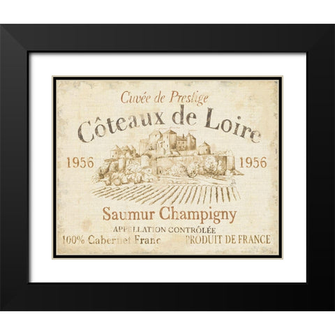 French Wine Label II Cream Black Modern Wood Framed Art Print with Double Matting by Brissonnet, Daphne