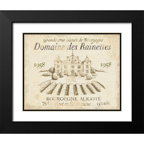 French Wine Label III Cream Black Modern Wood Framed Art Print with Double Matting by Brissonnet, Daphne