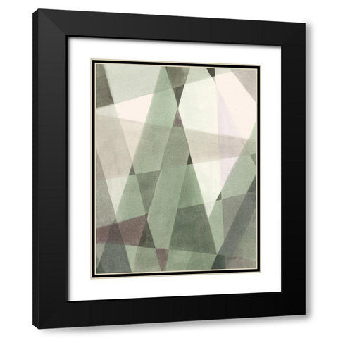 Light Angle II Reseda Black Modern Wood Framed Art Print with Double Matting by Nai, Danhui