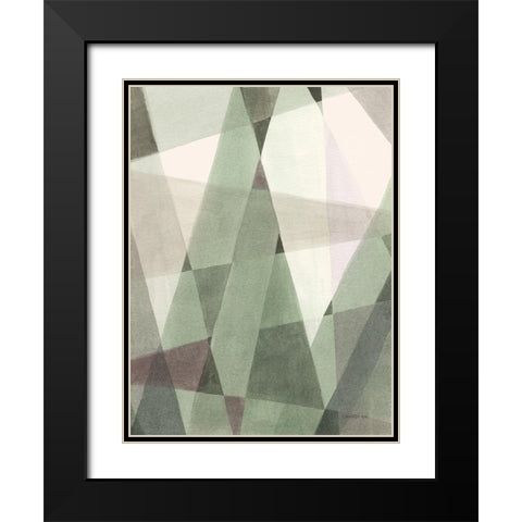 Light Angle II Reseda Black Modern Wood Framed Art Print with Double Matting by Nai, Danhui