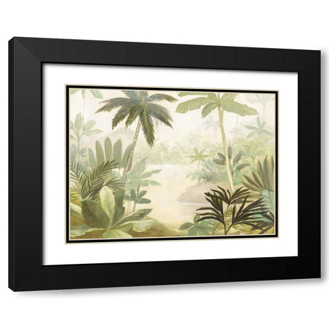 Palm Lagoon Black Modern Wood Framed Art Print with Double Matting by Purinton, Julia