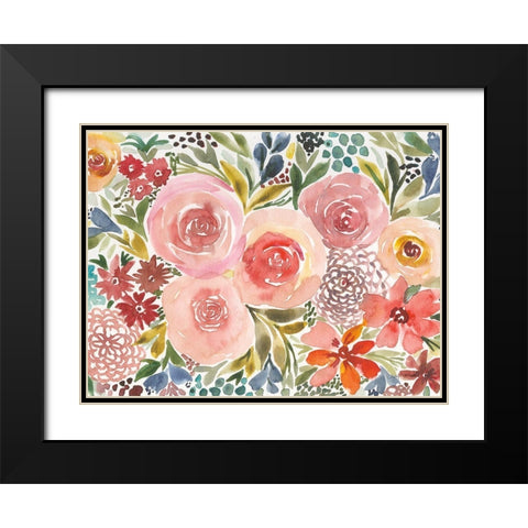 Full Bloom I Black Modern Wood Framed Art Print with Double Matting by Warrick, Cheryl