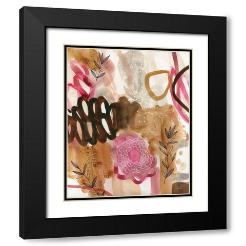 Petals and Fronds Black Modern Wood Framed Art Print with Double Matting by Horn, Laura
