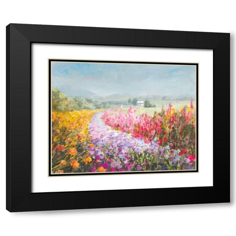 Drift Garden Black Modern Wood Framed Art Print with Double Matting by Nai, Danhui