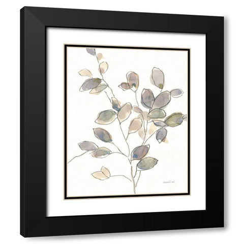 Transparent Branch Black Modern Wood Framed Art Print with Double Matting by Nai, Danhui