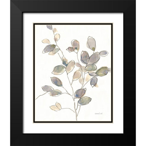 Transparent Branch Black Modern Wood Framed Art Print with Double Matting by Nai, Danhui