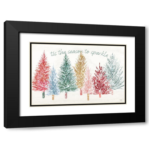 Holiday Sparkle I Black Modern Wood Framed Art Print with Double Matting by June, Dina