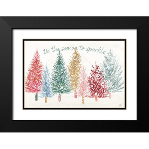 Holiday Sparkle I Black Modern Wood Framed Art Print with Double Matting by June, Dina