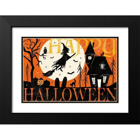 Halloween is Calling I Black Modern Wood Framed Art Print with Double Matting by Charron, Veronique