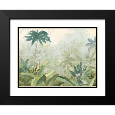Lush Tropics Blue Black Modern Wood Framed Art Print with Double Matting by Purinton, Julia
