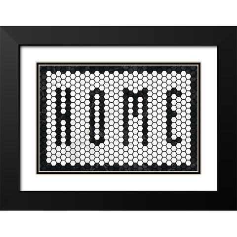 Home Tiles Black Modern Wood Framed Art Print with Double Matting by Wild Apple Portfolio