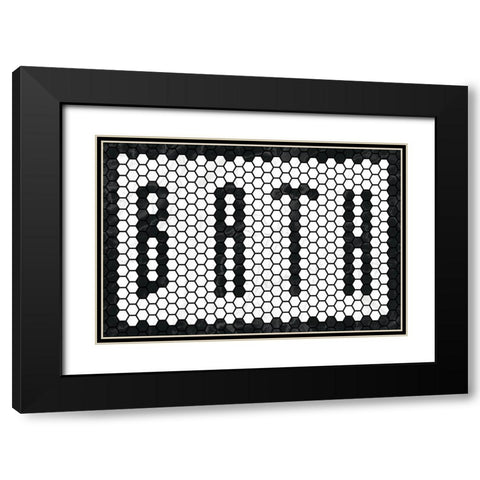 Bath Tiles Black Modern Wood Framed Art Print with Double Matting by Wild Apple Portfolio