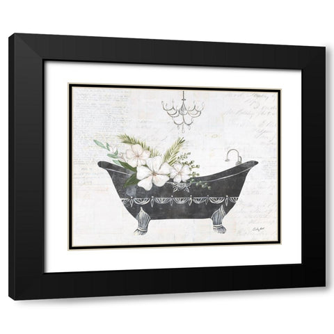 Floral Bath I Black Modern Wood Framed Art Print with Double Matting by Prahl, Courtney