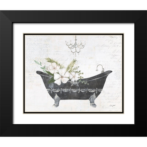 Floral Bath I Black Modern Wood Framed Art Print with Double Matting by Prahl, Courtney