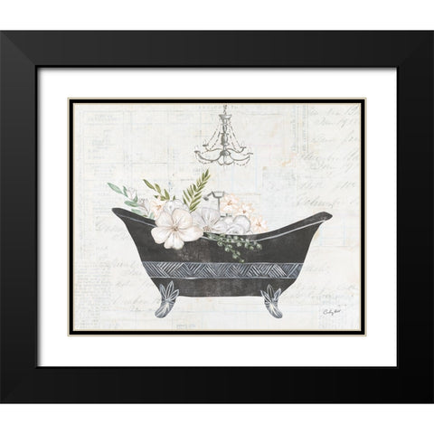 Floral Bath II Black Modern Wood Framed Art Print with Double Matting by Prahl, Courtney