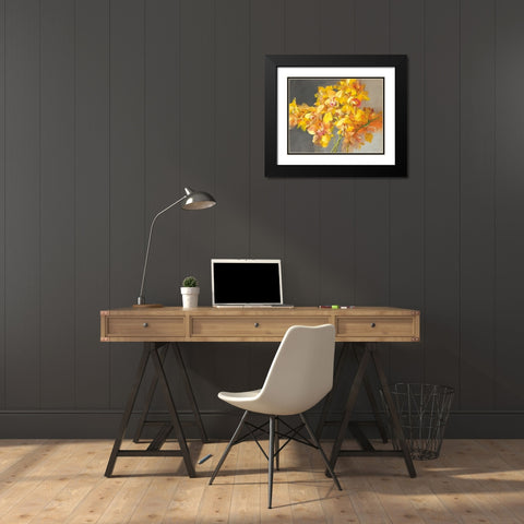 Orchid Dreaming Black Modern Wood Framed Art Print with Double Matting by Nai, Danhui