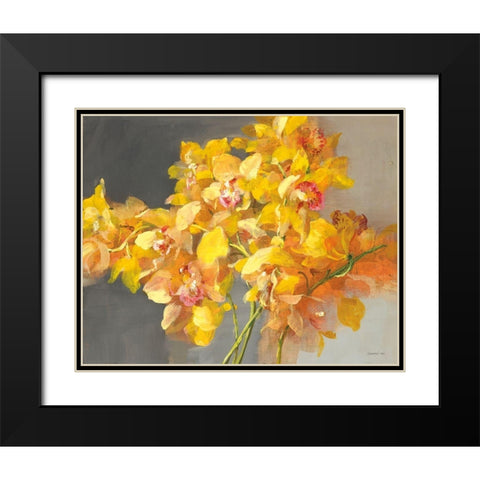 Orchid Dreaming Black Modern Wood Framed Art Print with Double Matting by Nai, Danhui