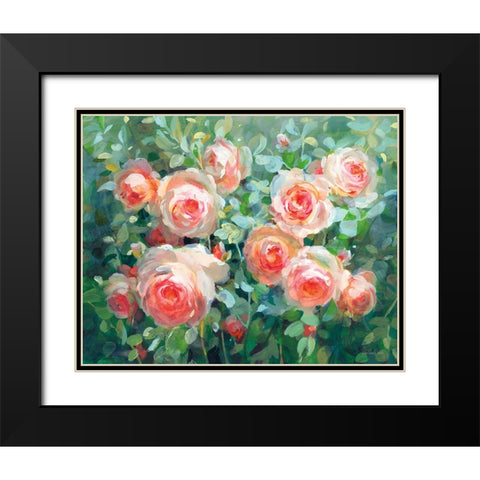 English Roses Black Modern Wood Framed Art Print with Double Matting by Nai, Danhui