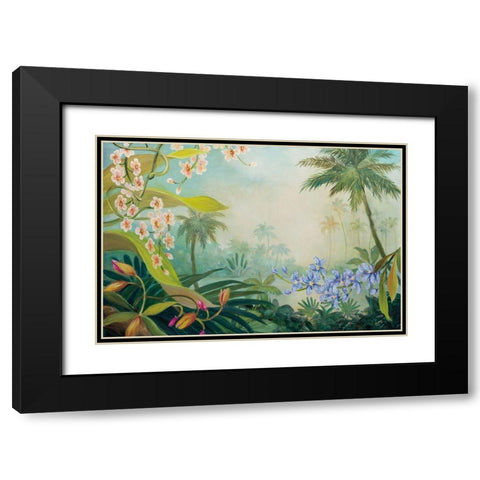 Orchids by the River Black Modern Wood Framed Art Print with Double Matting by Purinton, Julia