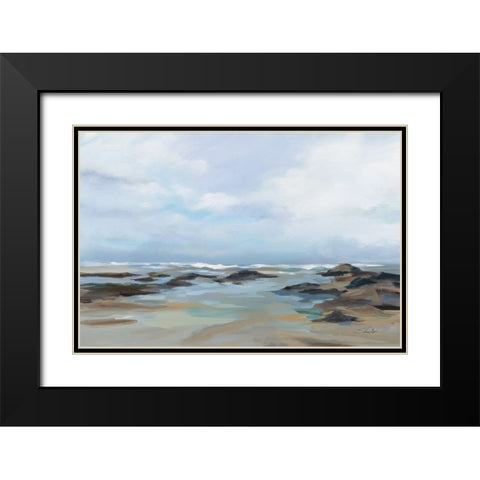 Morning Beach Black Modern Wood Framed Art Print with Double Matting by Vassileva, Silvia