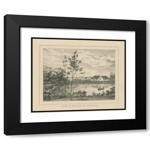 French Park Etching I Black Modern Wood Framed Art Print with Double Matting by Wild Apple Portfolio