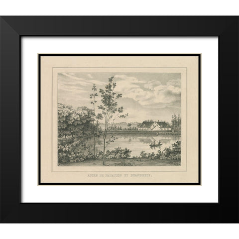 French Park Etching I Black Modern Wood Framed Art Print with Double Matting by Wild Apple Portfolio