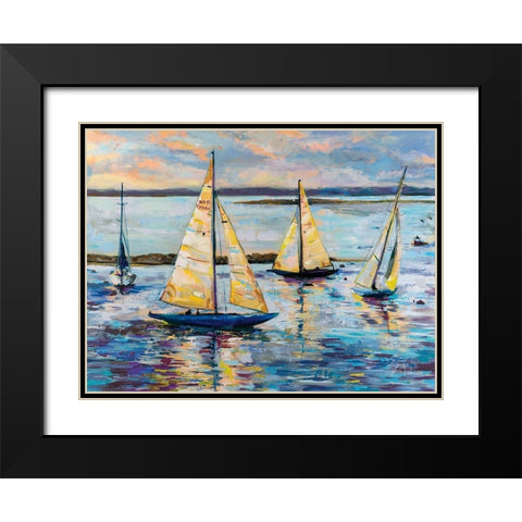 Out for the Day Black Modern Wood Framed Art Print with Double Matting by Vertentes, Jeanette