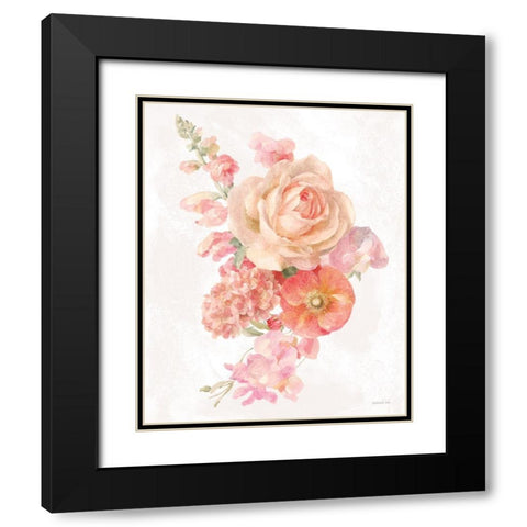 Sorbet Floret II Black Modern Wood Framed Art Print with Double Matting by Nai, Danhui